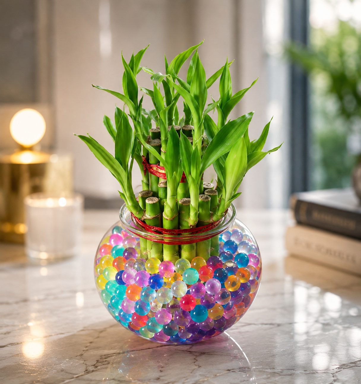 Lucky Bamboo Glass Vase
